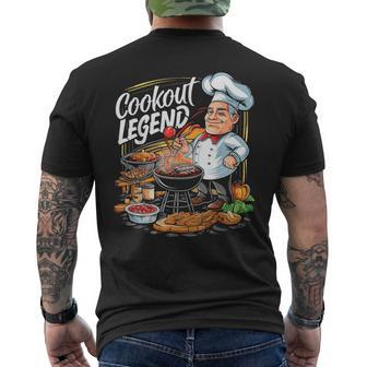 Father's Day Cookout Legend Daddy Quote Cookout Grilling Dad Men's T-shirt Back Print - Thegiftio UK