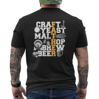 Father's Day Craft Yeast Malt Hop Brew Beer Beer Mens Back Print T-shirt | Mazezy