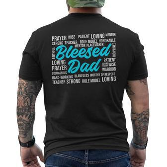 Father's Day Dad Husband Blessed Dad Christian Men's T-shirt Back Print - Thegiftio UK