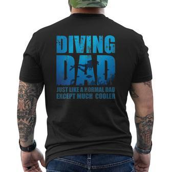 Father's Day Diver Dad Idea Scuba Diving Mens Back Print T-shirt | Mazezy