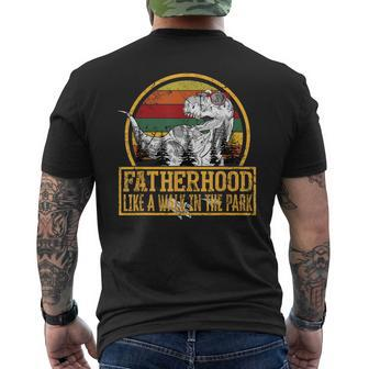 Father's Day Fatherhood Like Walk In The Park Men's T-shirt Back Print - Monsterry DE