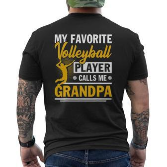 Father's Day My Favorite Volleyball Player Calls Me Grandpa Mens Back Print T-shirt | Mazezy