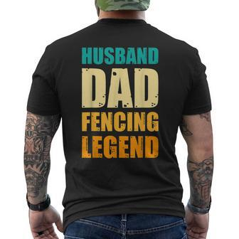 Father's Day Fencing Husband Dad Fencing Legend Fencing Dads Men's T-shirt Back Print - Monsterry UK