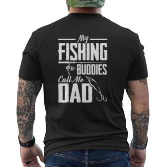 Father's Day My Fishing Buddies Call Me Dad Fishing Mens Back Print T-shirt | Mazezy