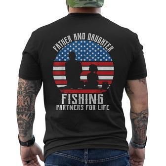 Fathers Day Fishing Dad From Daughter Fishing 4Th Of July Us Men's T-shirt Back Print - Seseable