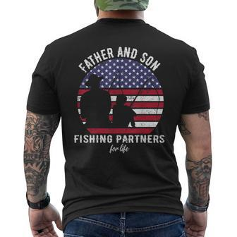 Fathers Day Fishing For Dad From Son Fishing 4Th Of July Usa Men's T-shirt Back Print - Seseable