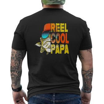 Father's Day Fishing Reel Cool Papa Mens Back Print T-shirt | Mazezy AU