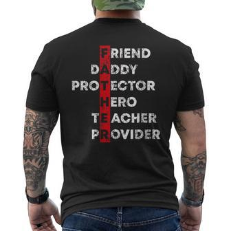Father's Day Friend Daddy Protector Hero Teacher Provider Men's T-shirt Back Print - Thegiftio UK