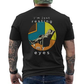 Father's Day I'm Just Resting My Eyes Men's T-shirt Back Print - Monsterry CA