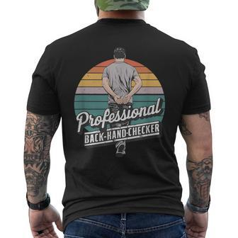 Father's Day Quote Professional Back Hand Checker Dads Men's T-shirt Back Print - Monsterry