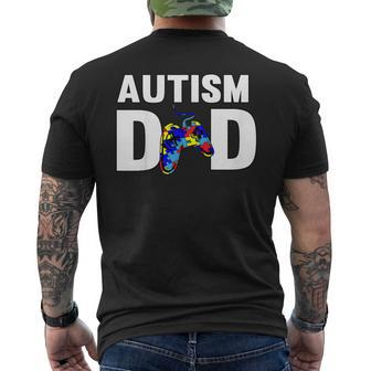 Father's Day Gamer Autism Awareness Papa Dad T Shirt For Men Mens Back Print T-shirt | Mazezy UK