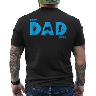 Fathers Day Best Dad Ever Gamer Gaming Papa Mens Back Print T-shirt | Mazezy