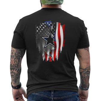 Father's Day Cowboy Flag Football Dallas Fans Usa Flag Mens Back Print T-shirt | Mazezy