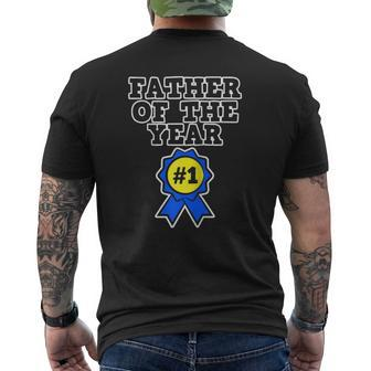 Father's Day For Dad Father Of The Year Raglan Baseball Tee Mens Back Print T-shirt | Mazezy
