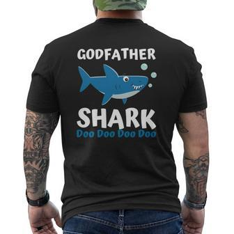 Father's Day From Godson Goddaughter Godfather Shark Mens Back Print T-shirt | Mazezy