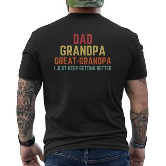 Father's Day From Grandkids Dad Grandpa Great Grandpa Mens Back Print T-shirt | Mazezy