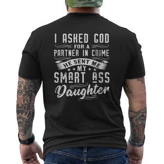 Father's Day Partner In Crime Smartass Daughter Dad Mens Back Print T-shirt | Mazezy CA