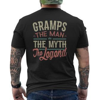 Father's Day For Gramps The Man The Myth The Legend Mens Back Print T-shirt | Mazezy