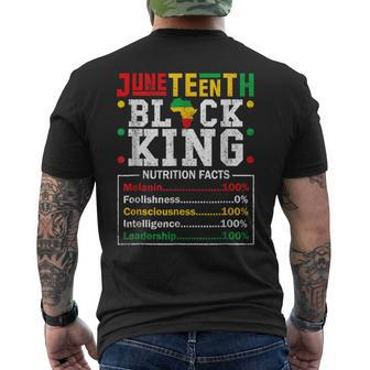 Father's Day Junenth Black King Nutrition Facts Melanin Men's T-shirt Back Print - Thegiftio UK