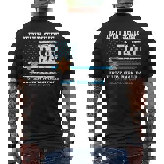 Fathers Day Law Enforcement Deputy Sheriff Dad Much Cooler Men's T-shirt Back Print - Seseable