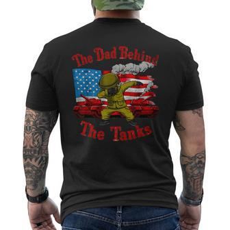 Father's Day Military Tank Guard Dad 4Th July American Flag Men's T-shirt Back Print - Thegiftio UK