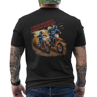 Fathers Day Motorcycle Racing Dirt Bike Motocross Father Son Men's T-shirt Back Print - Seseable