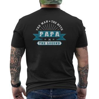 Father's Day Papa For Man Myth Legend Mens Back Print T-shirt | Mazezy