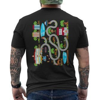 Father's Day Play Mat Rug Car Trail Playmat Back Of Men's T-shirt Back Print - Thegiftio UK