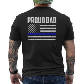 Fathers Day Police Officer Dad Police Mens Back Print T-shirt | Mazezy AU