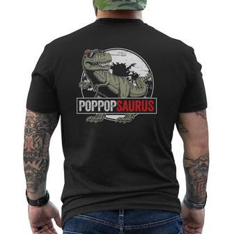 Father's Day Poppopsaurusrex Dinosaur Poppop Saurus Mens Back Print T-shirt | Mazezy