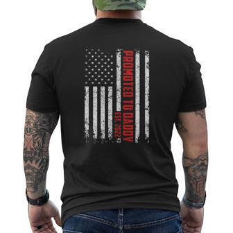 Father's Day Promoted To Daddy Est 2022 American Flag Mens Back Print T-shirt | Mazezy