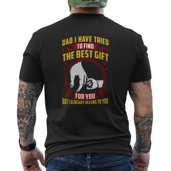 Fathers Day A Proud Daughter Son Wife Tee For Dad Cute Hand Mens Back Print T-shirt | Mazezy