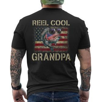 Fathers Day Reel Cool Grandpa Dad Papa Pop-Pop Fishing Men's T-shirt Back Print - Thegiftio UK