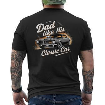 Father's Day Special Timeless Dad With Classic Car Chram Men's T-shirt Back Print - Seseable