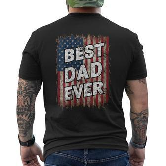 Father's Day Usa American Flag Best Dad Ever Men's T-shirt Back Print - Thegiftio UK