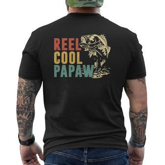 Father's Day S Vintage Fishing Reel Cool Papaw Mens Back Print T-shirt | Mazezy