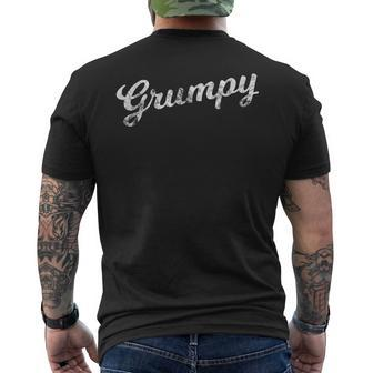 Fathers Day Vintage Grumpy Old Man Grandad Step Dad Men's T-shirt Back Print - Monsterry