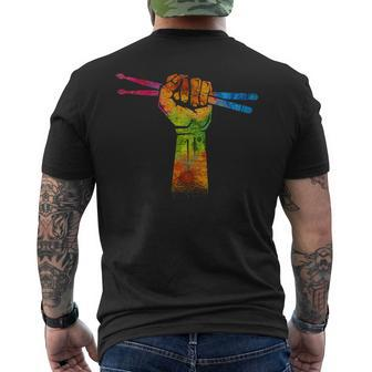 Faust Drumsticks Drummer Drummer Drum Kit T-Shirt mit Rückendruck - Seseable