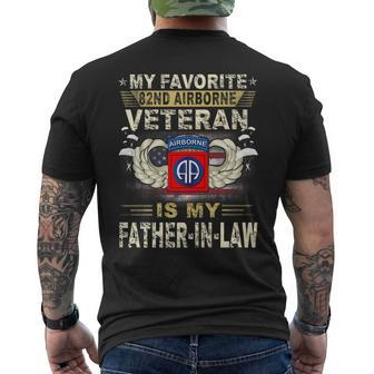My Favorite 82Nd Airborne Veteran Is My Father-In-Law Mens Back Print T-shirt - Thegiftio