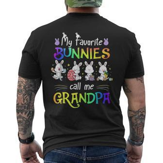 My Favorite Bunnies Call Me Grandpa Bunny Easter Day Men's T-shirt Back Print - Thegiftio UK
