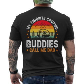 My Favorite Camping Buddies Call Me Dad Vintage Father's Day Men's T-shirt Back Print - Thegiftio UK