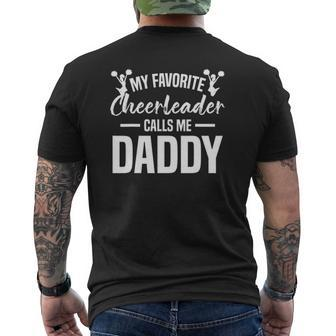 My Favorite Cheerleader Calls Me Daddy Cheer Dad Mens Back Print T-shirt | Mazezy