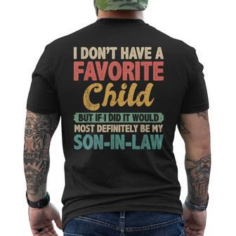 My Favorite Child Most Definitely My Son-In-Law Retro Men's T-shirt Back Print - Monsterry