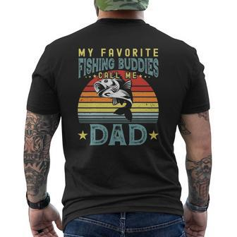 My Favorite Fishing Buddies Call Me Dad Father's Day Mens Mens Back Print T-shirt | Mazezy