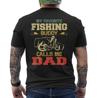 My Favorite Fishing Buddy Calls Me Dad Father's Day Men's T-shirt Back Print - Thegiftio UK