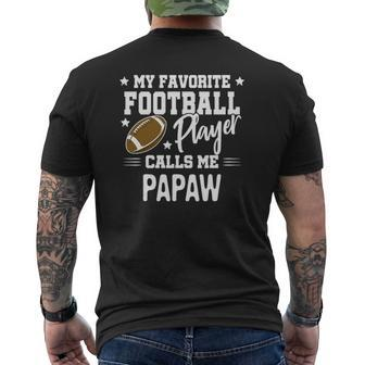 My Favorite Football Player Calls Me Papaw Mens Back Print T-shirt | Mazezy UK
