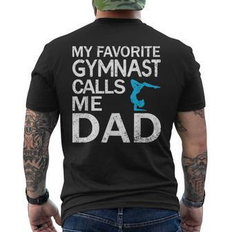 My Favorite Gymnast Calls Me Dad Father's Day Men's T-shirt Back Print - Monsterry
