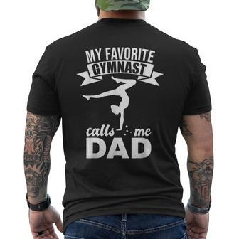 My Favorite Gymnast Calls Me Dad Gymnastic Lover Men's T-shirt Back Print - Monsterry