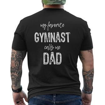 My Favorite Gymnast Calls Me Dad Mens Back Print T-shirt | Mazezy