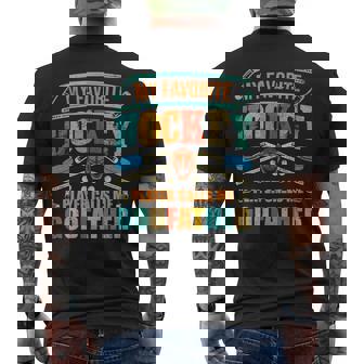 My Favorite Hockey Player Calls Me Godfather Father's Day Men's T-shirt Back Print - Thegiftio UK